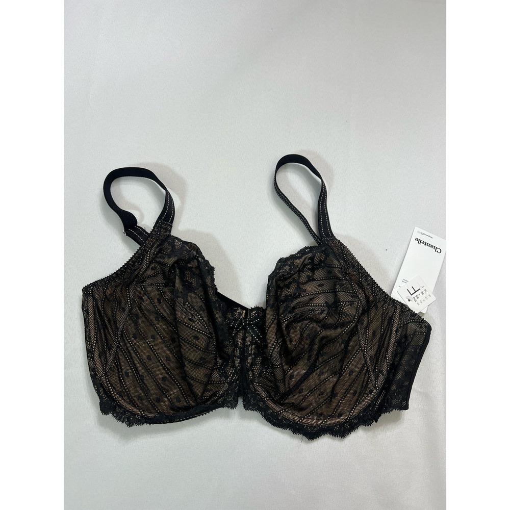 Chantelle Rive Gauche Full Coverage Unlined Bra 38F Black Lace